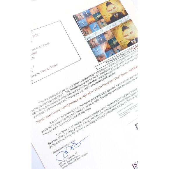 Counting Crows Band SIGNED 1990's Uncut LP Sleeve THIS DESERT LIFE 28" ⭐ COA LOA - Picture 2 of 13